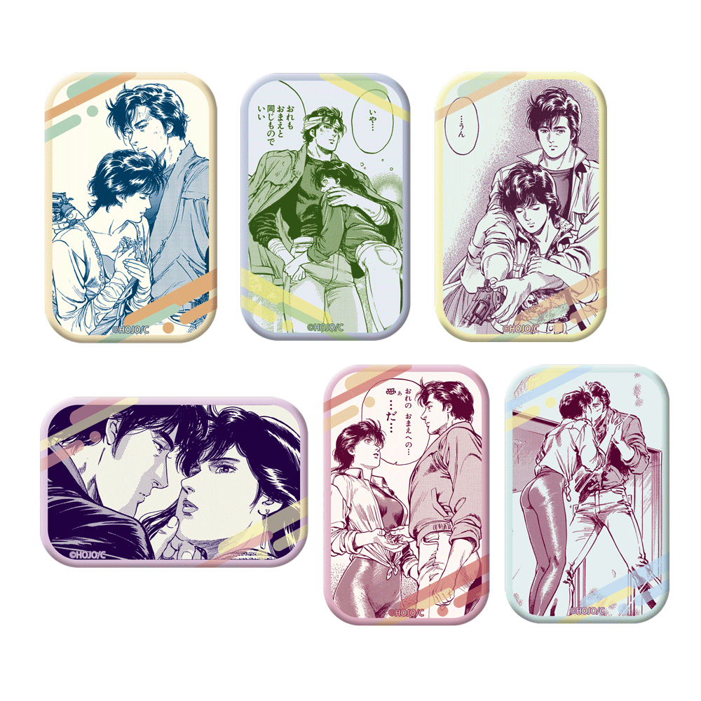ランダムスクエア缶バッジ【全6種】 – シティーハンター大原画展